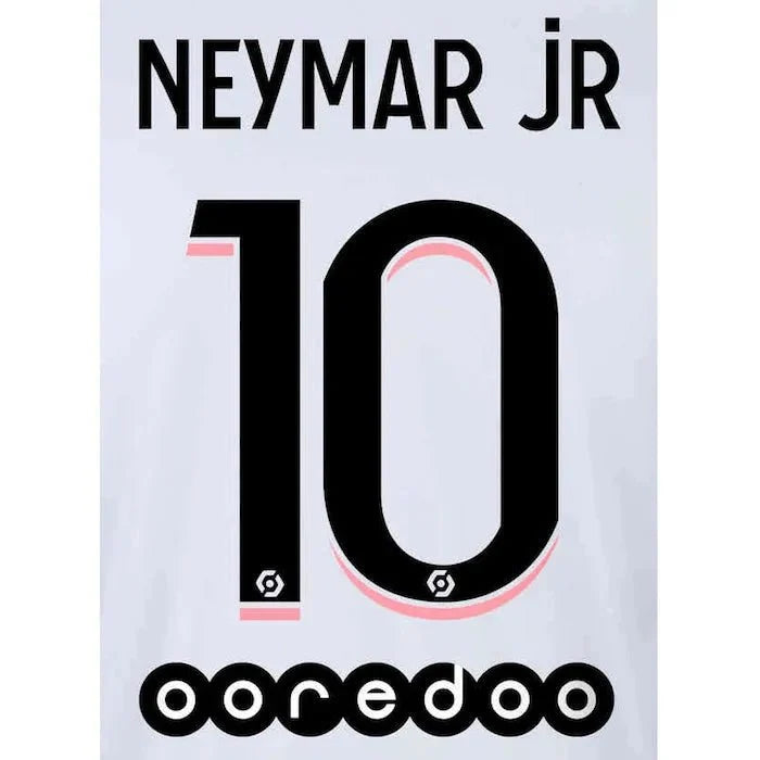 PSG 2021/22 Away Neymar Jr #10 YOUTH Jersey Name Set 1
