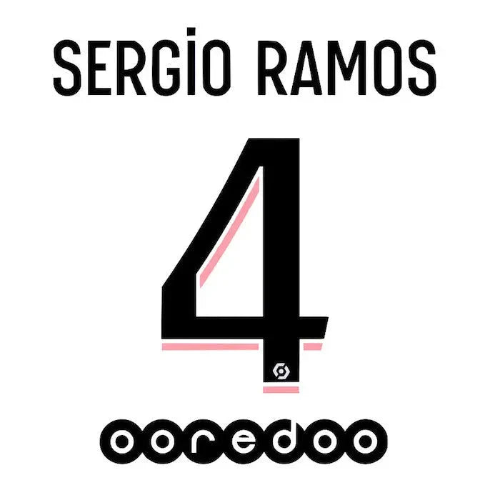 PSG 2021/22 Away Sergio Ramos #4 YOUTH Jersey Name Set 1