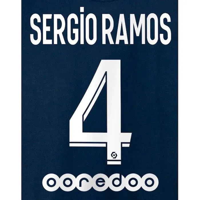 PSG 2021/22 Home Sergio Ramos #4 Jersey Name Set 1