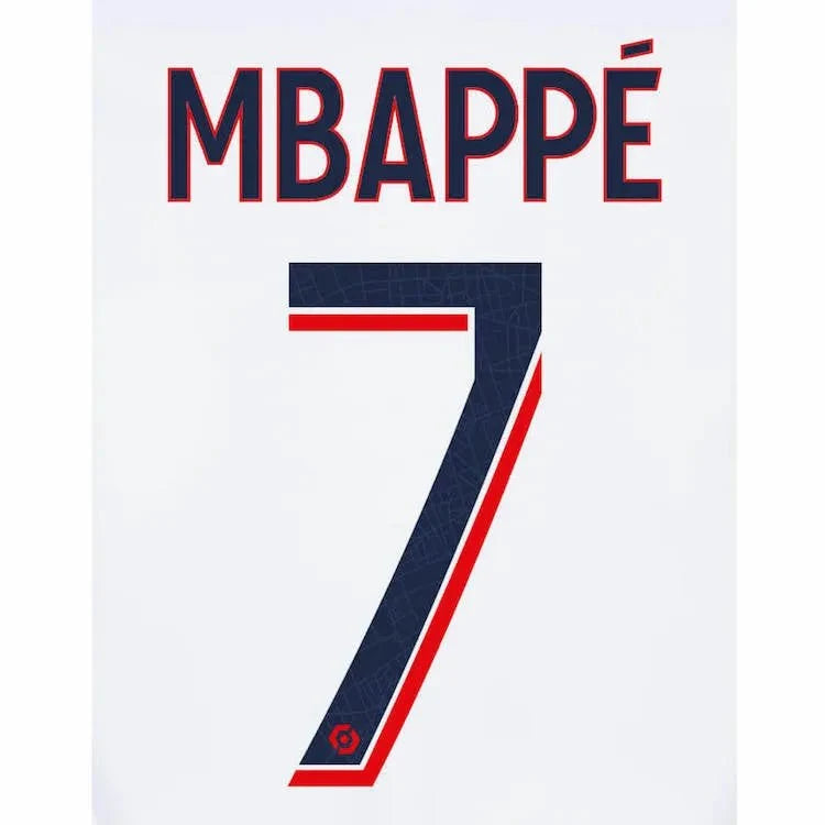 PSG 2023/24 Away Mbappe #7 Jersey Name Set 1