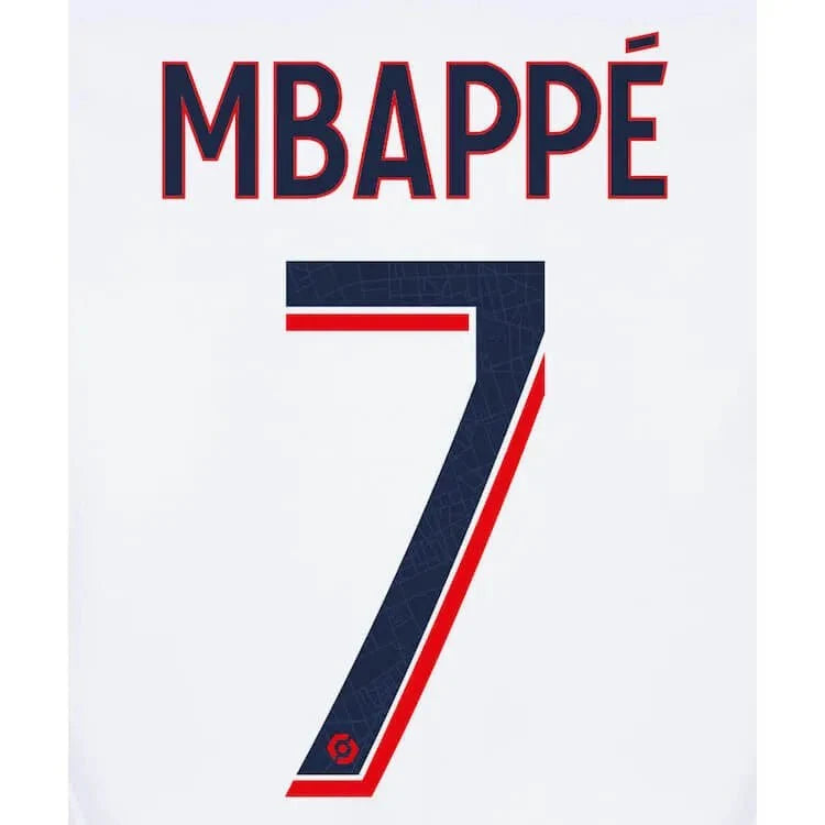 PSG 2023/24 Away Mbappe #7 Youth Jersey Name Set 1