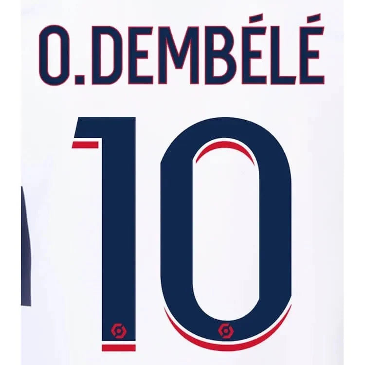 PSG 2023/24 Away O. Dembele #10 Jersey Name Set 1