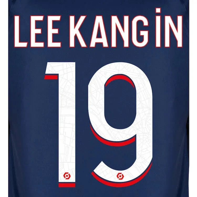 PSG 2023/24 Home Lee Kang In #19 Jersey Name Set 1