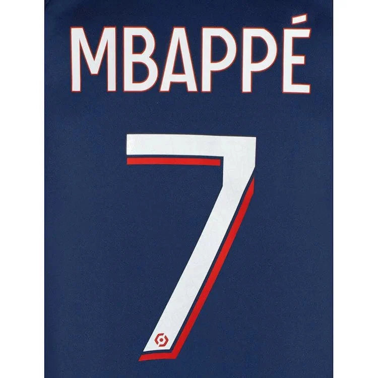 PSG 2023/24 Home Mbappe #7 Youth Jersey Name Set 1
