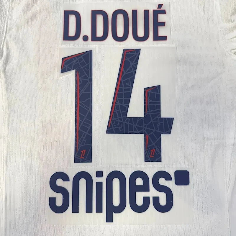 PSG 2025/26 Away D.DOUE #14 Jersey Name Set 1
