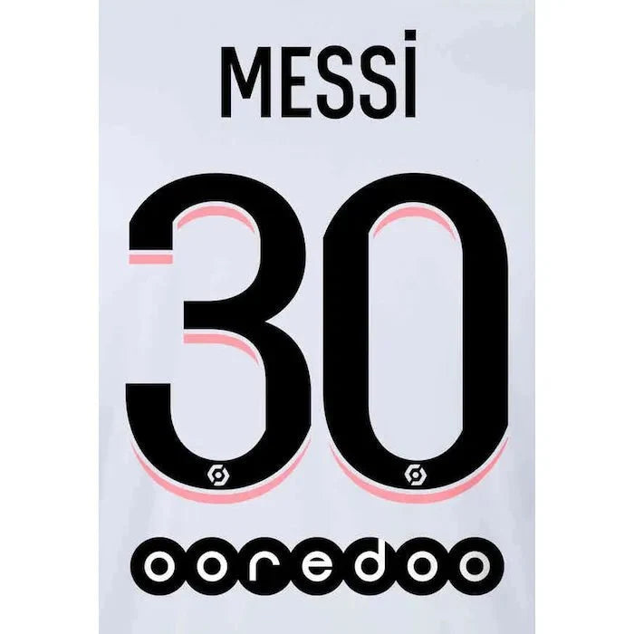 PSH 2021/22 Away Messi #10 YOUTH Jersey Name Set 1