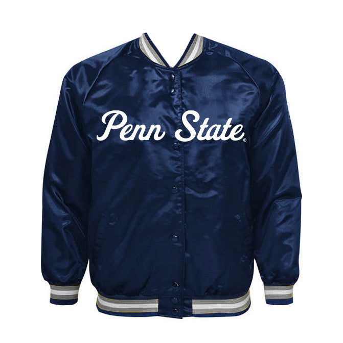 Penn State Satin Letterman Bomber Jacket | lojobands 3