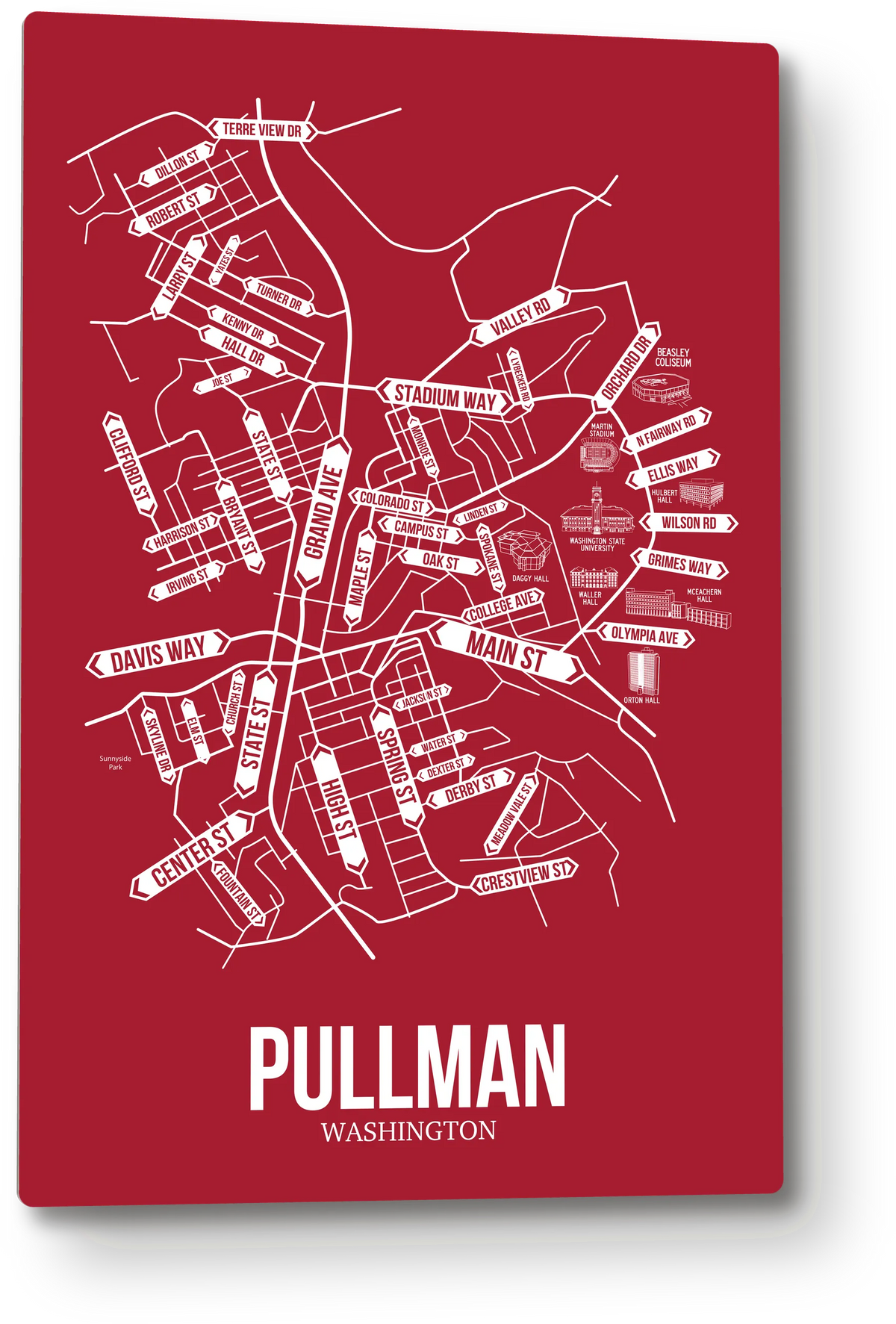 Pullman, Washington street map 1