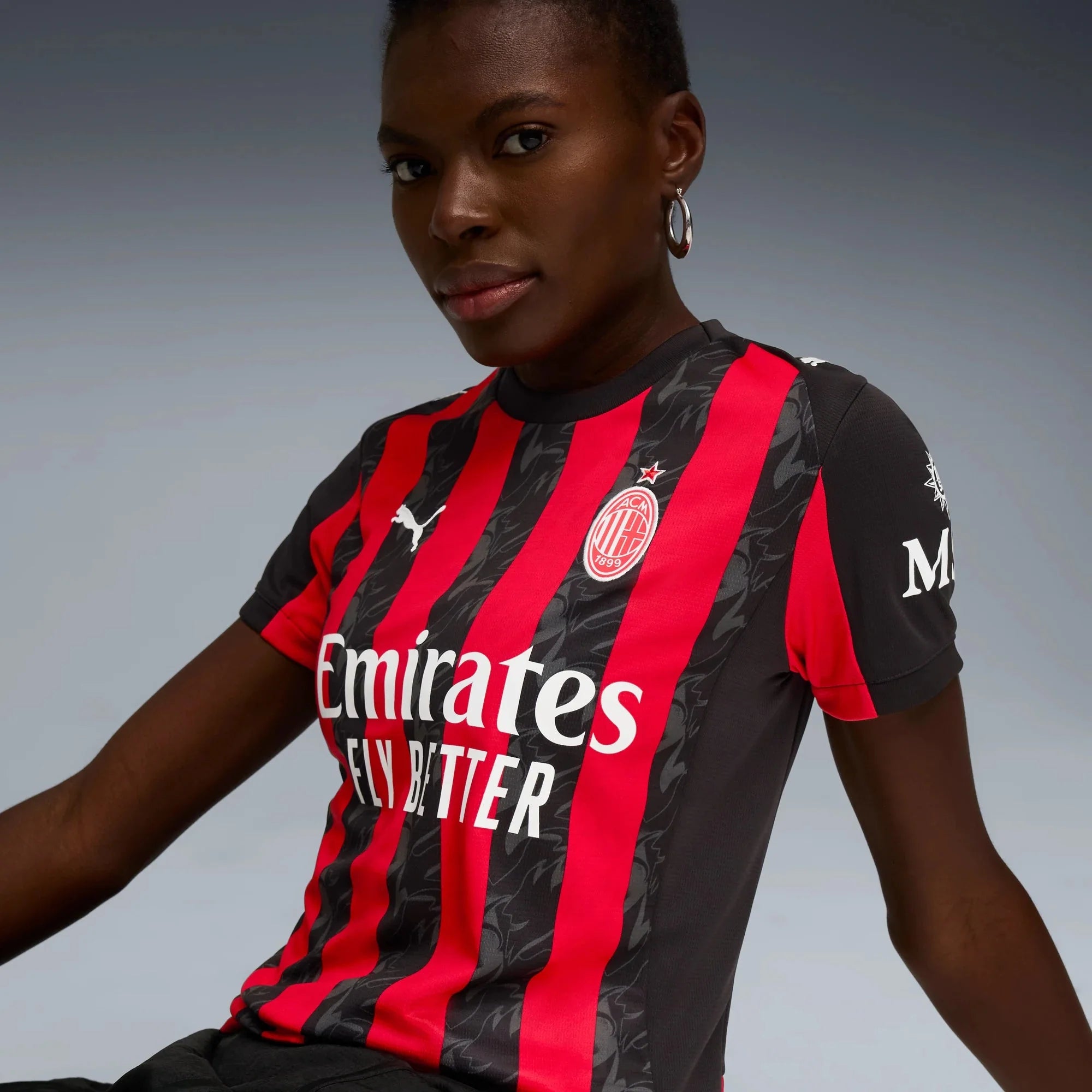 Puma 2025-26 AC Milan Women's Stadium Home Soccer Jersey 5