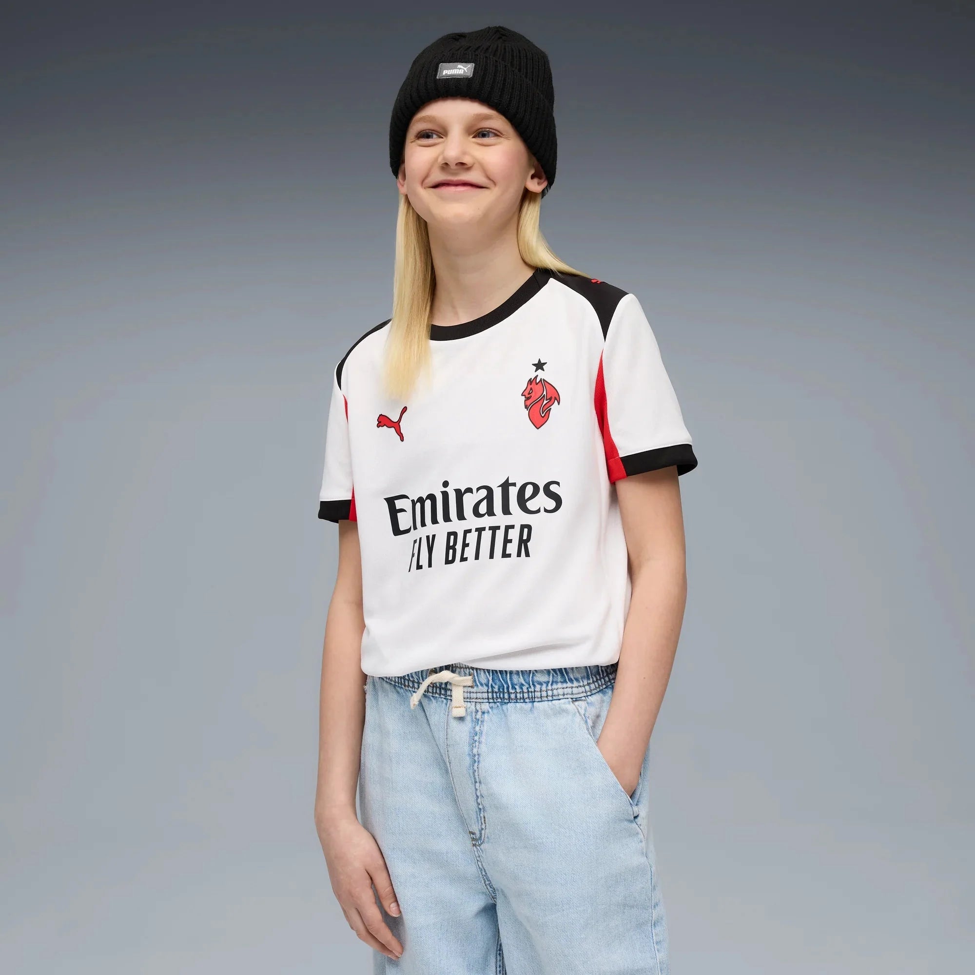 Puma 2025-26 AC Milan Youth Stadium Away Soccer Jersey 3