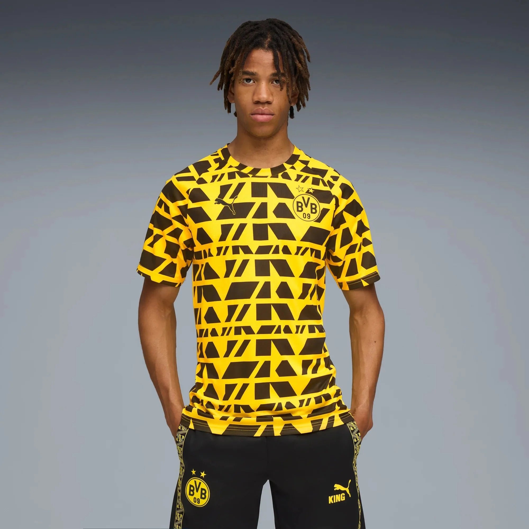 Puma 2025-26 Borussia Dortmund Men's Pre-Match Soccer Jersey 3
