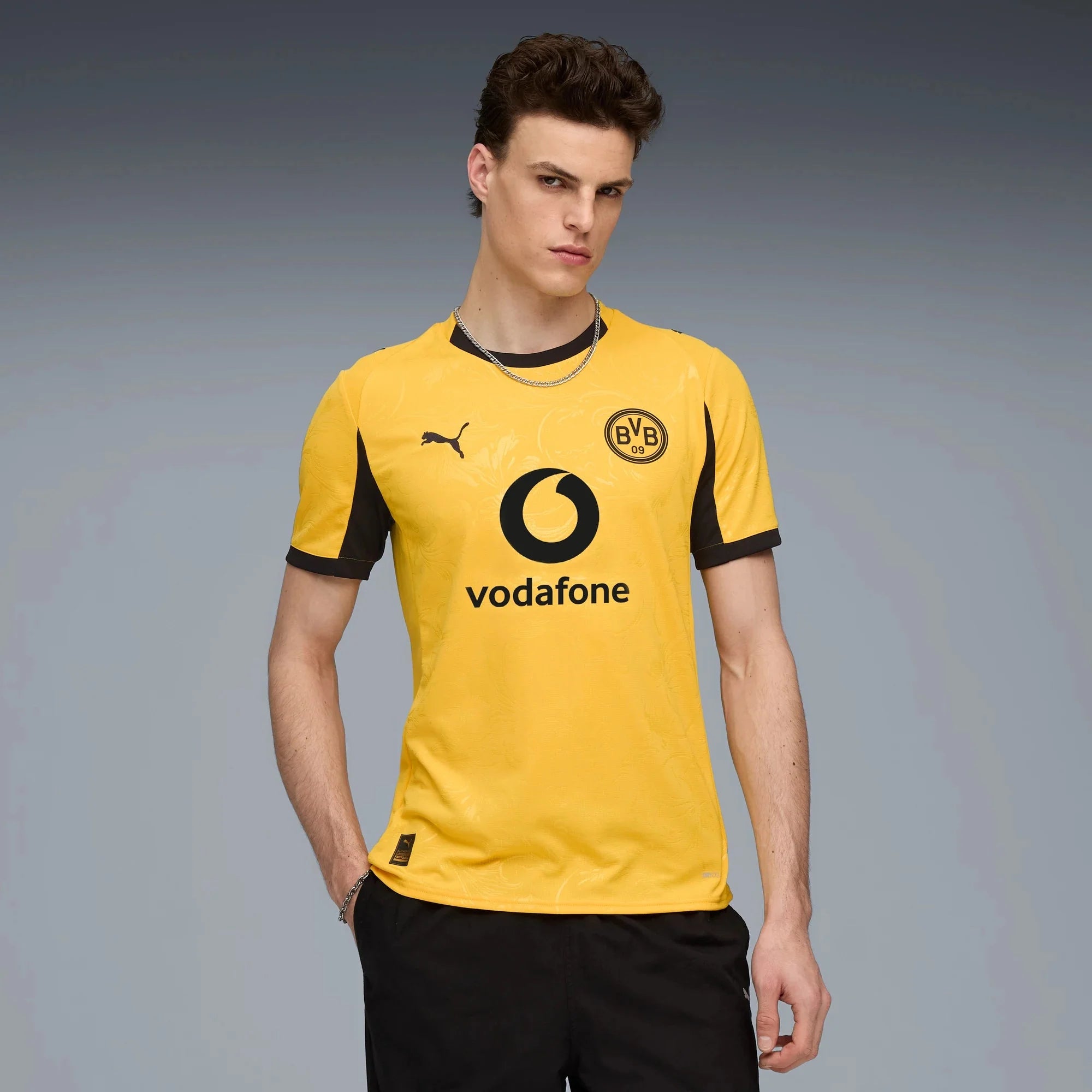 Puma 2025-26 Borussia Dortmund Men's Stadium Cup Soccer Jersey 3