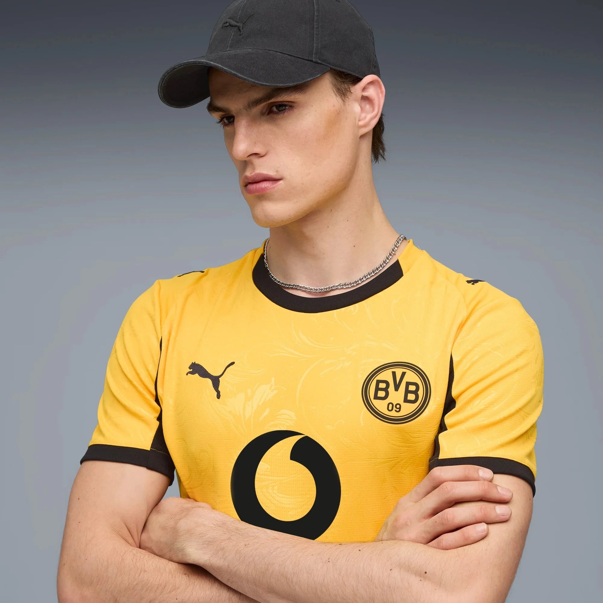 Puma 2025-26 Borussia Dortmund Men's Stadium Cup Soccer Jersey 5