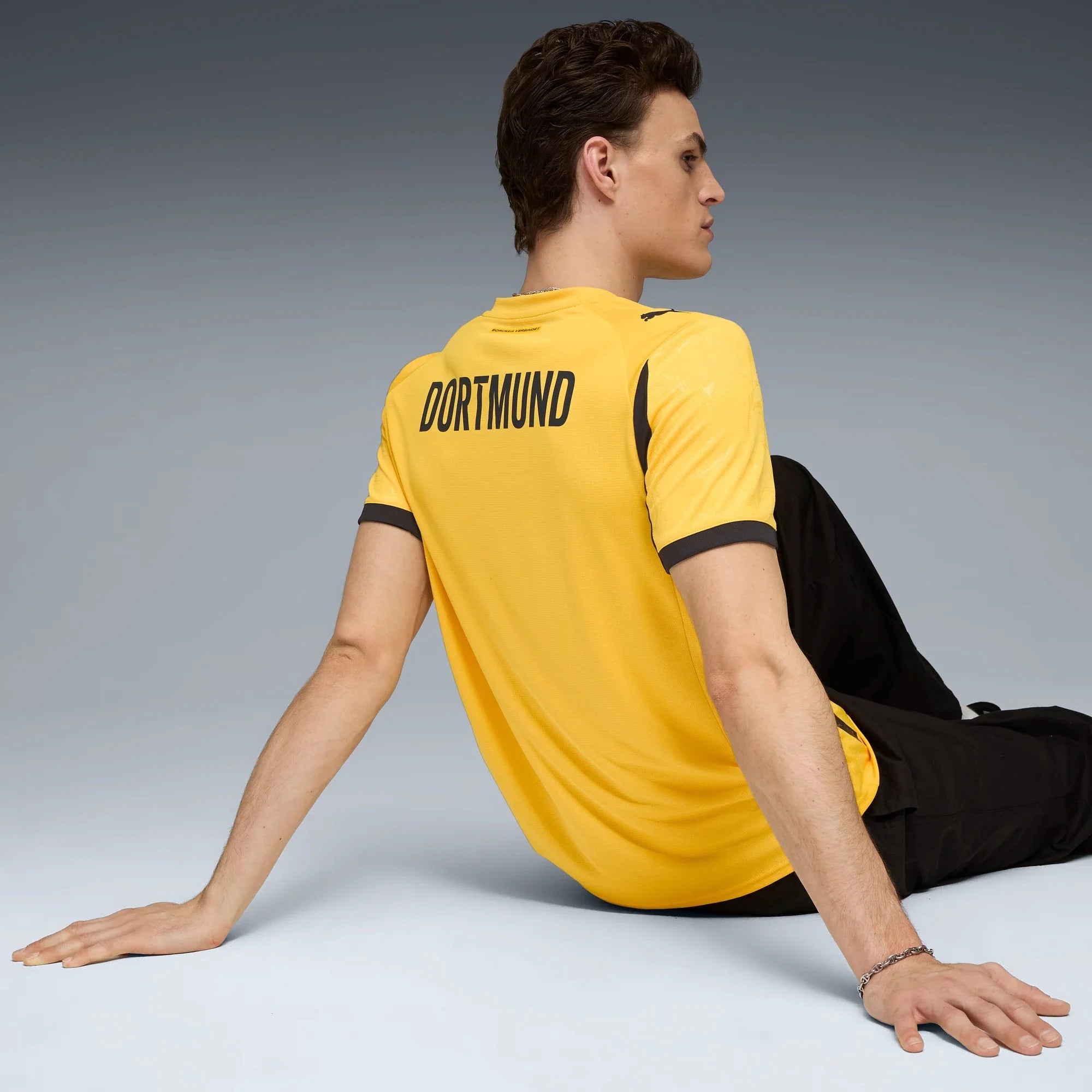 Puma 2025-26 Borussia Dortmund Men's Stadium Cup Soccer Jersey 4