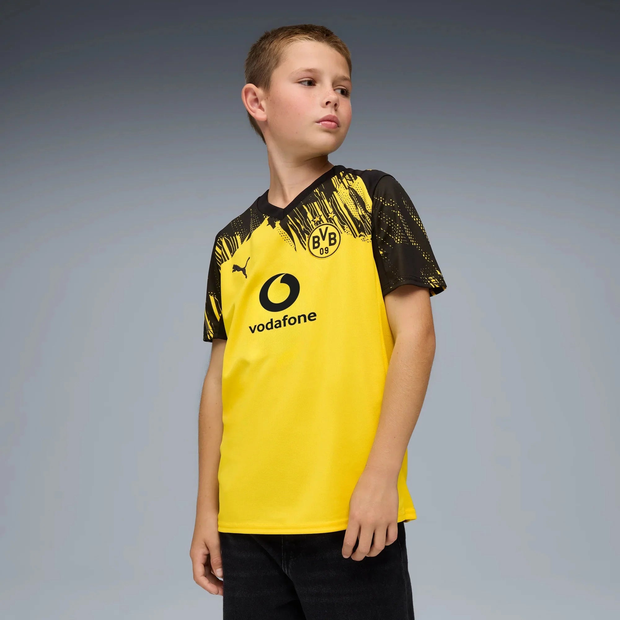 Puma 2025-26 Borussia Dortmund Youth Stadium Home Soccer Jersey 3