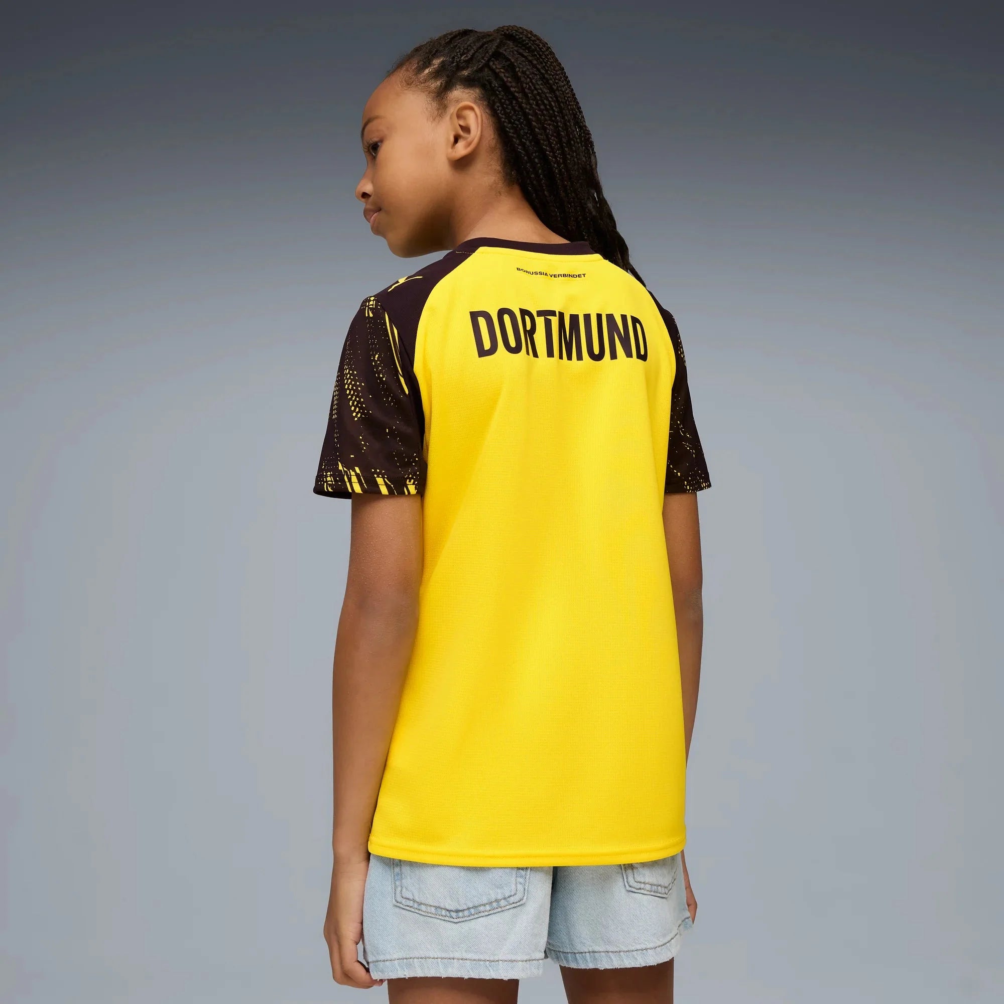 Puma 2025-26 Borussia Dortmund Youth Stadium Home Soccer Jersey 4