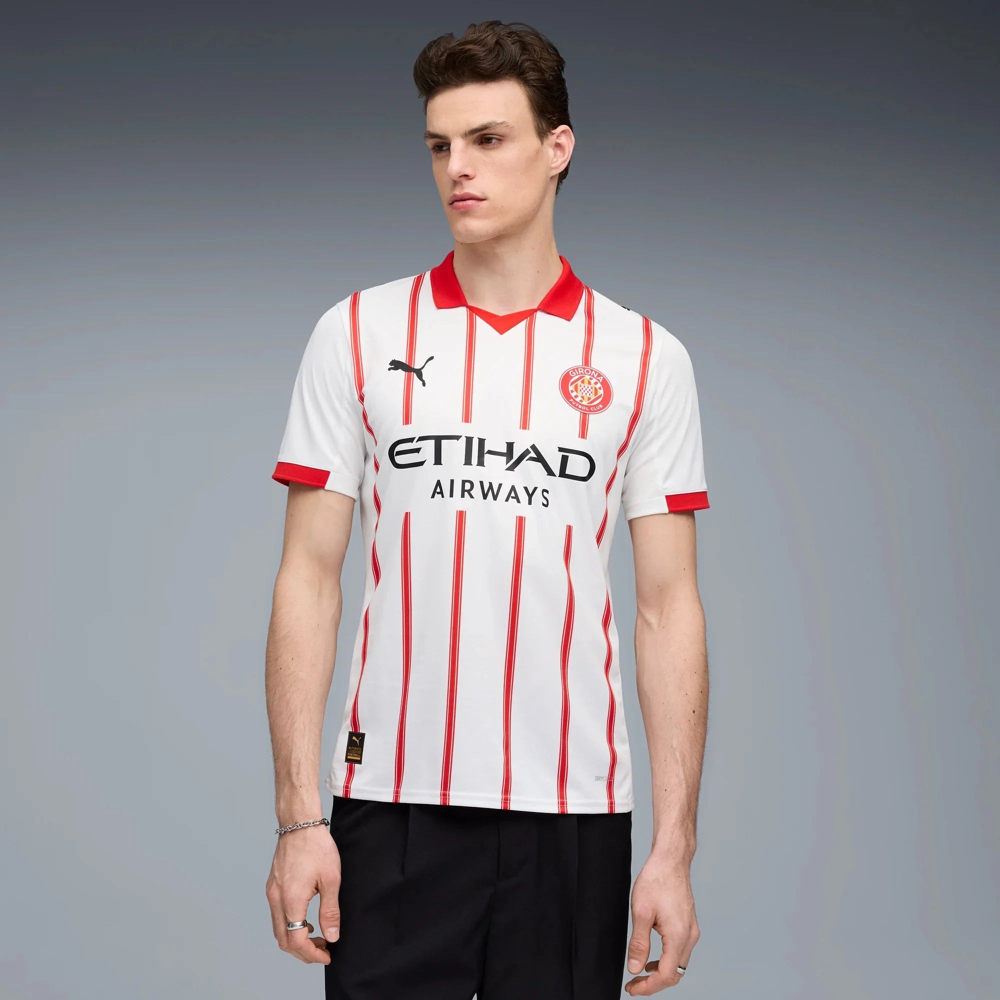 Puma 2025-26 Girona Men's Stadium Home Soccer Jersey 3