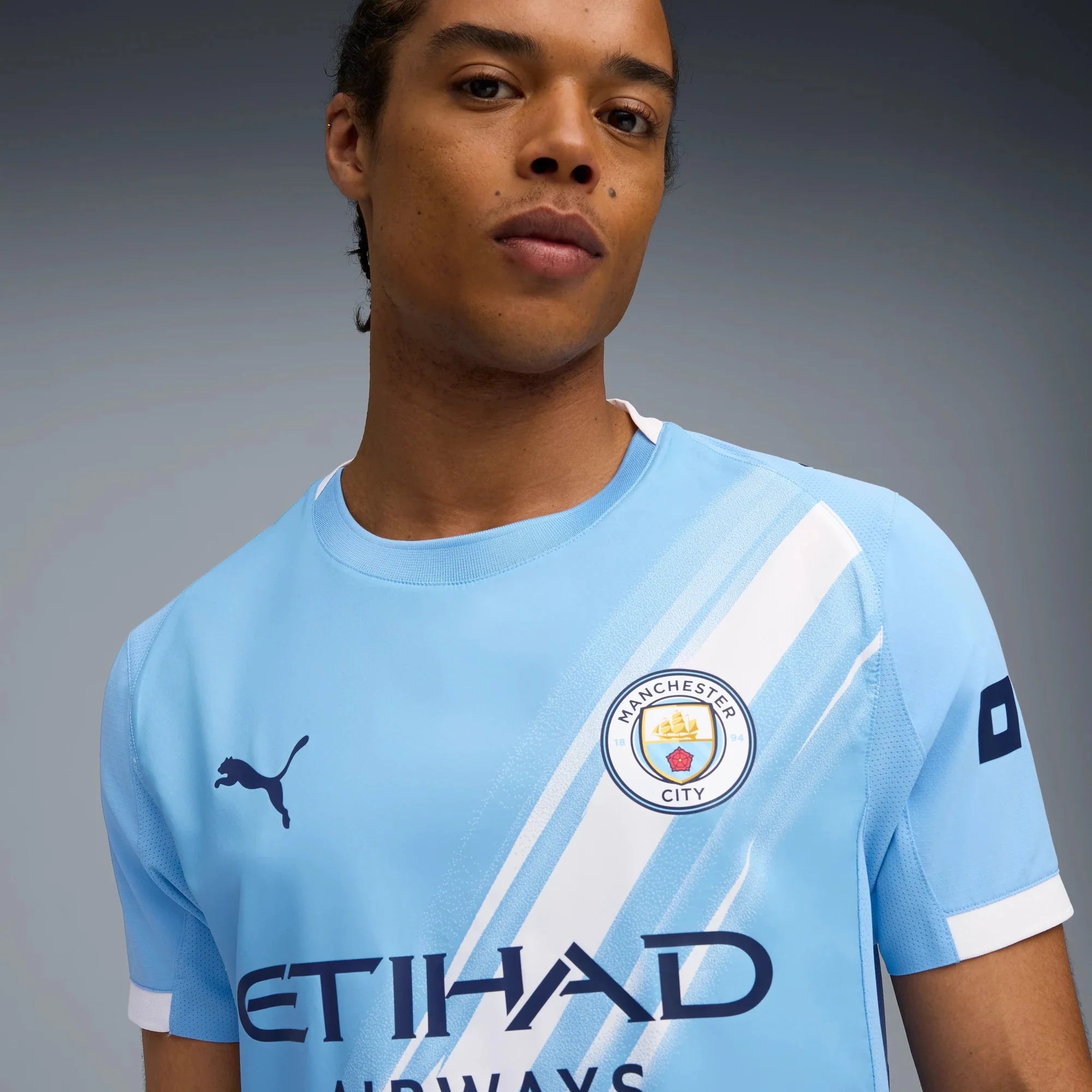 Puma 2025-26 Manchester City Men's Authentic Home Soccer Jersey 5