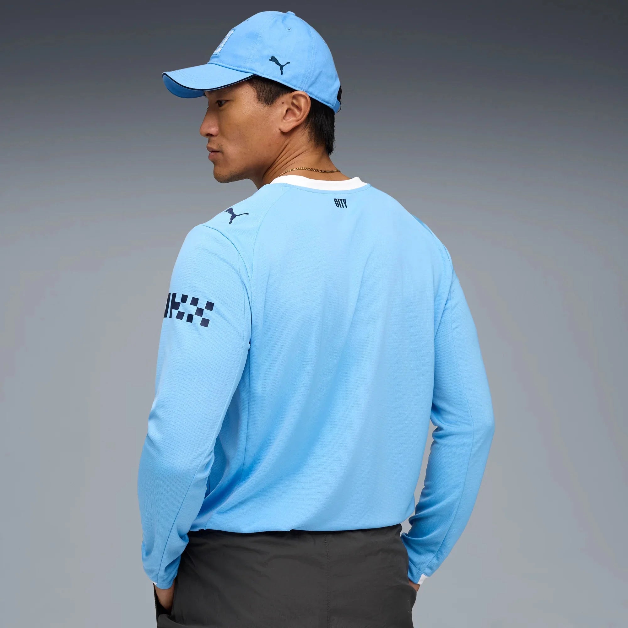 Puma 2025-26 Manchester City Men's Stadium Home Long-Sleeve Soccer Jersey 4