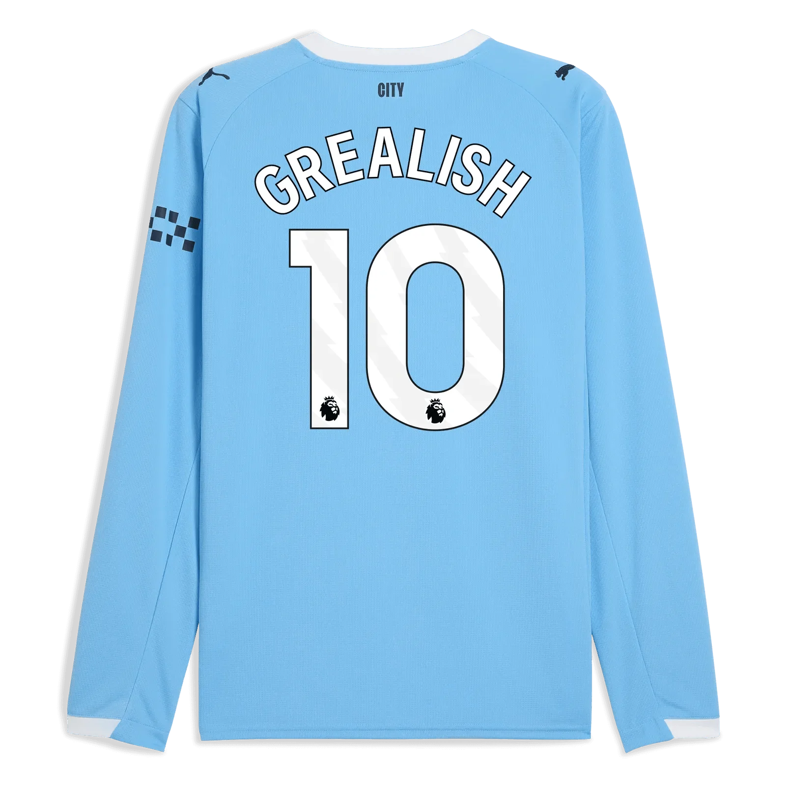 Puma 2025-26 Manchester City Men's Stadium Home Long-Sleeve Soccer Jersey 8