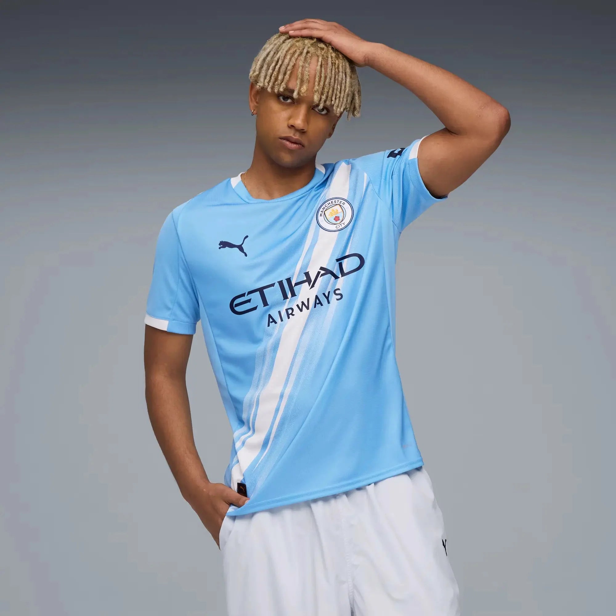 Puma 2025-26 Manchester City Men's Stadium Home Soccer Jersey 3