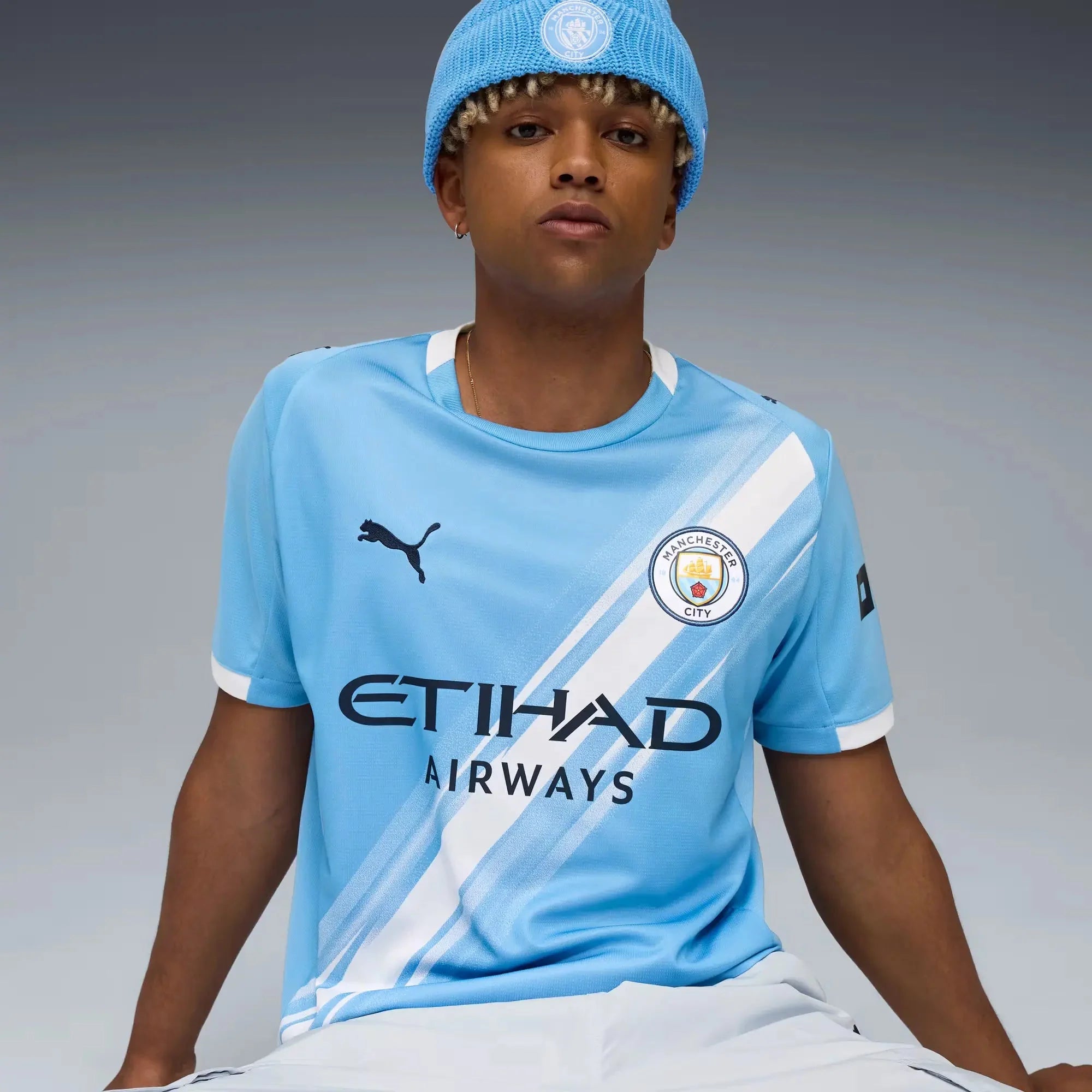 Puma 2025-26 Manchester City Men's Stadium Home Soccer Jersey 5
