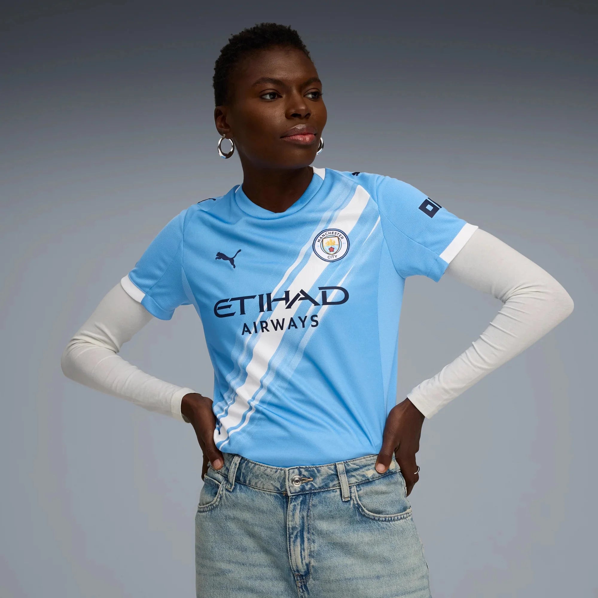 Puma 2025-26 Manchester City Women's Stadium Home Soccer Jersey 3