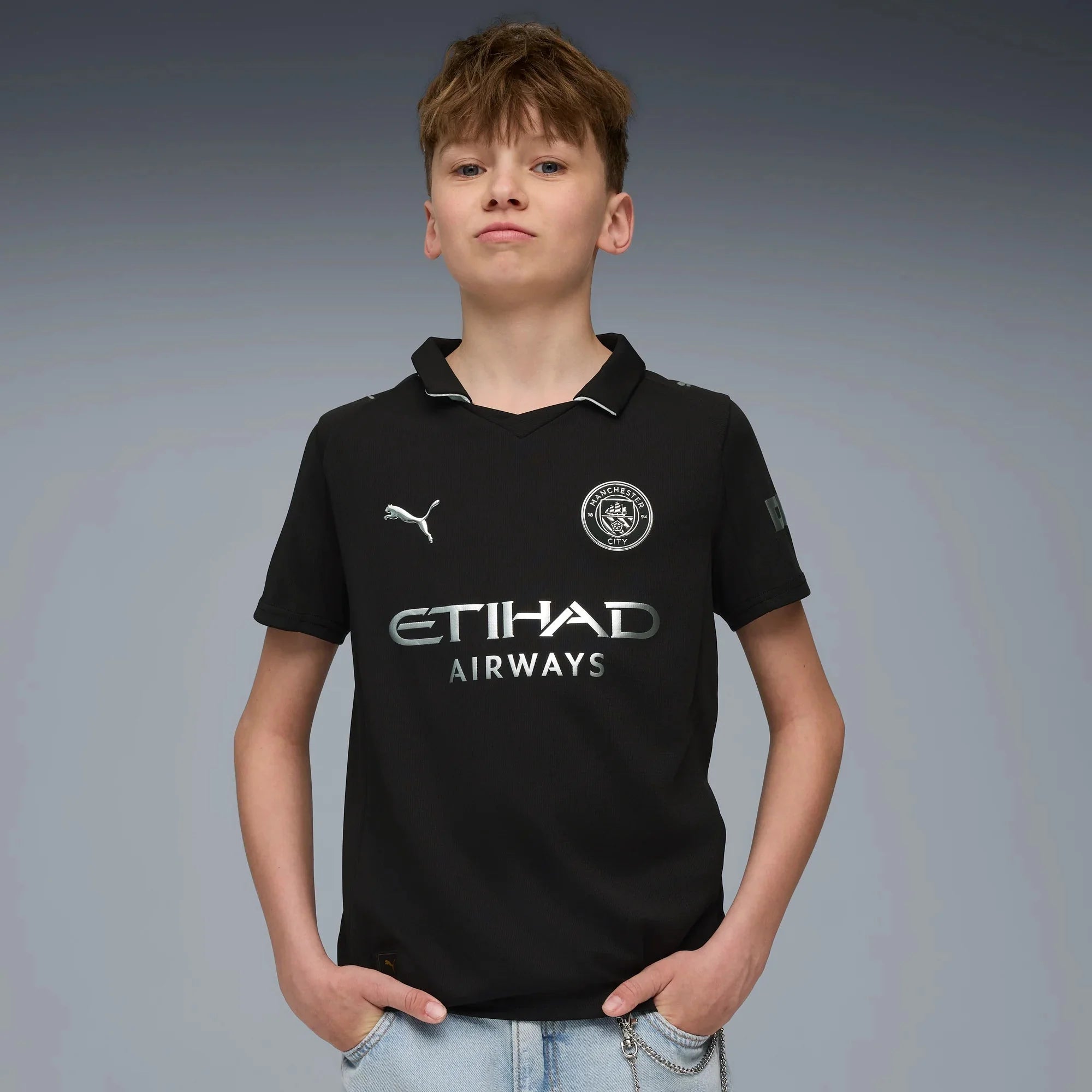 Puma 2025-26 Manchester City Youth Stadium Away Soccer Jersey 3