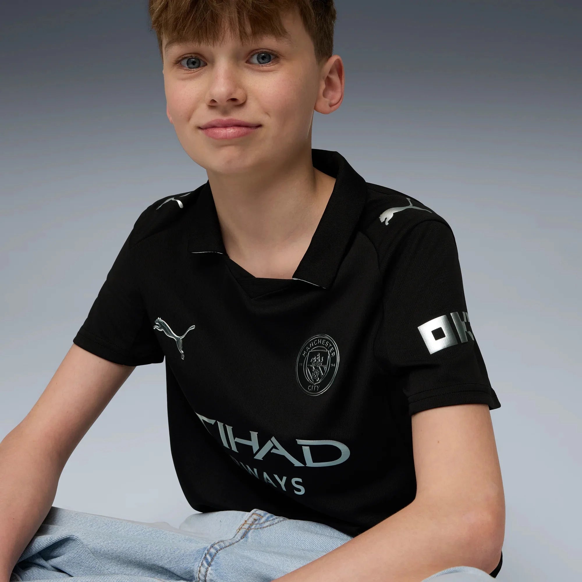 Puma 2025-26 Manchester City Youth Stadium Away Soccer Jersey 5