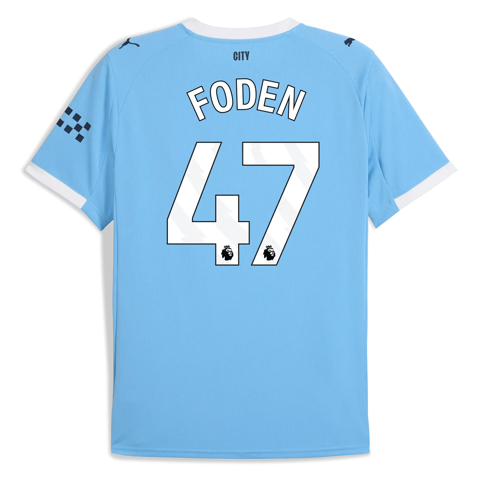 Puma 2025-26 Manchester City Youth Stadium Home Soccer Jersey 7