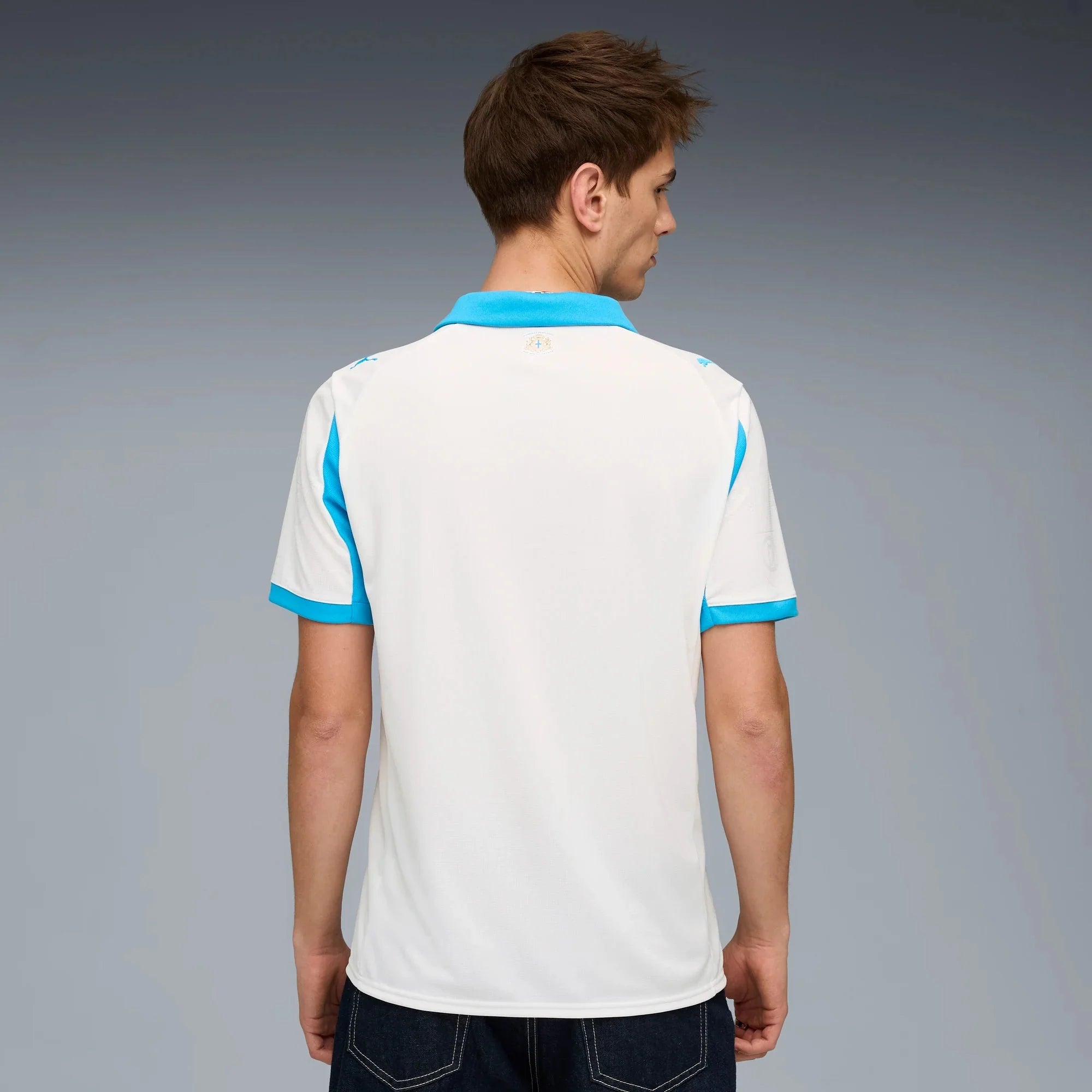 Puma 2025-26 Olympique de Marseille Men's Stadium Home Soccer Jersey 4