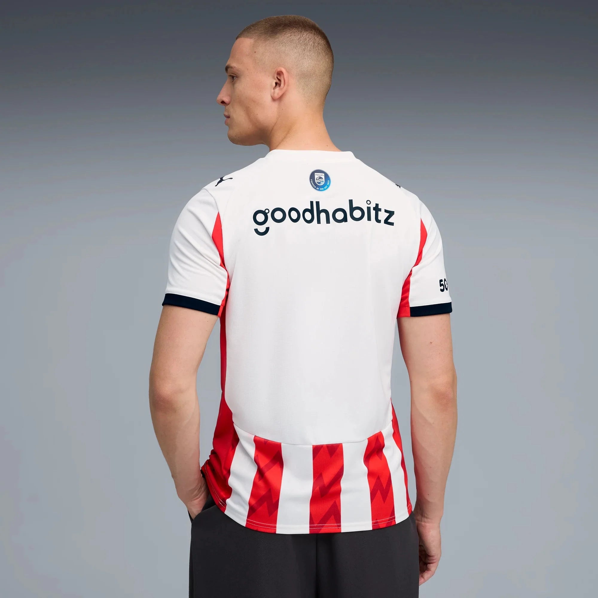 Puma 2025-26 PSV Men's Stadium Home Soccer Jersey 4