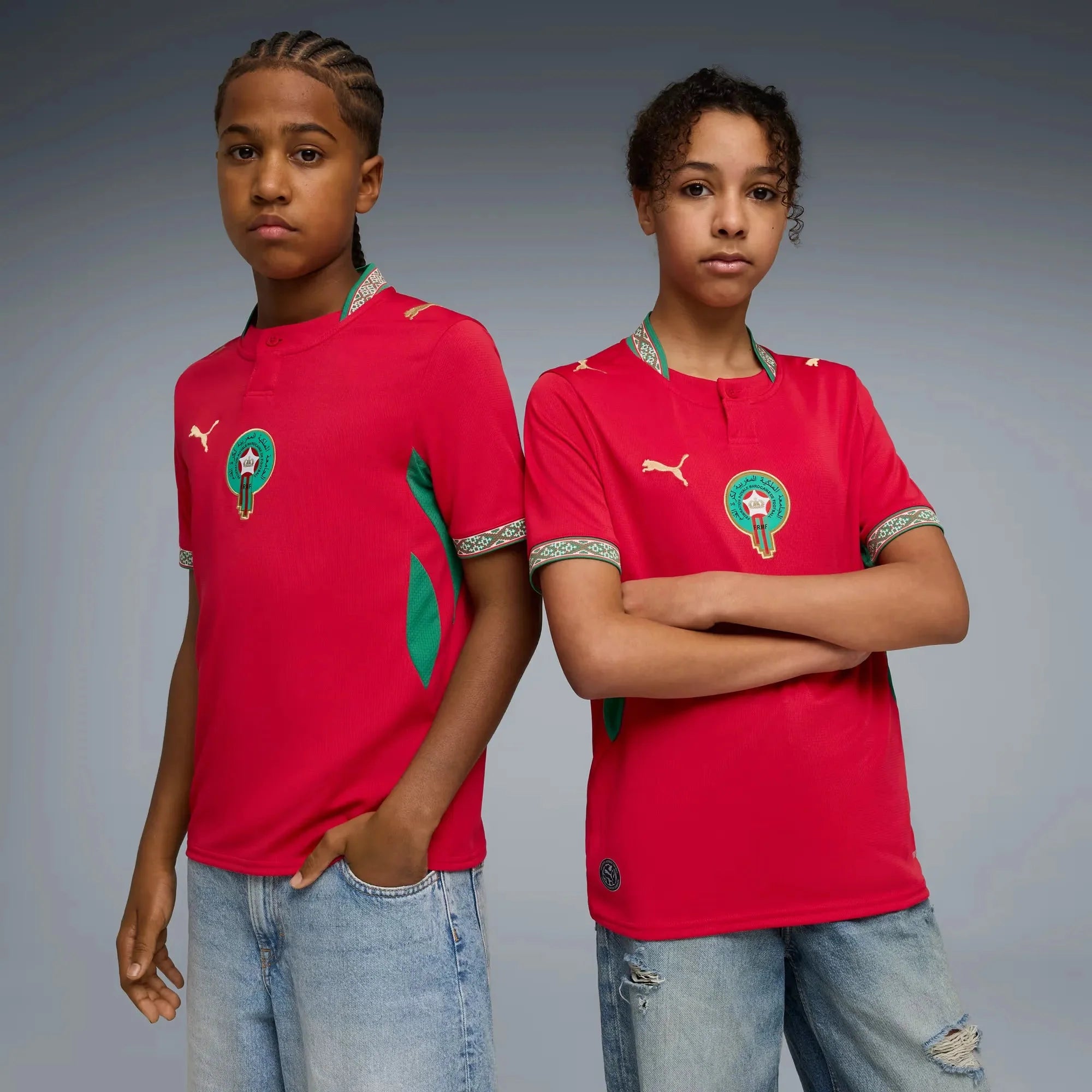 Puma 2026 Morocco Youth Stadium Home Soccer Jersey 3