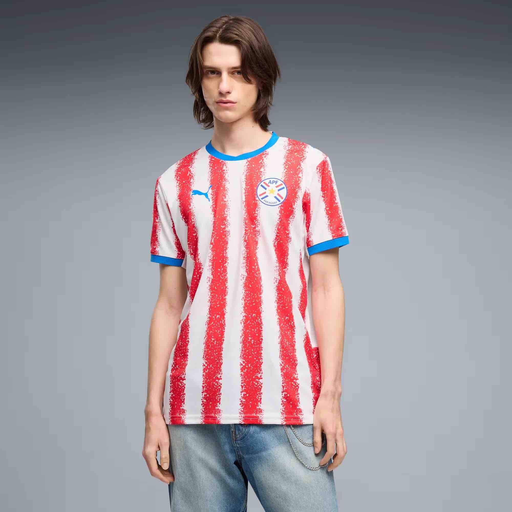 Puma 2026 Paraguay Men's Stadium Home Soccer Jersey 3