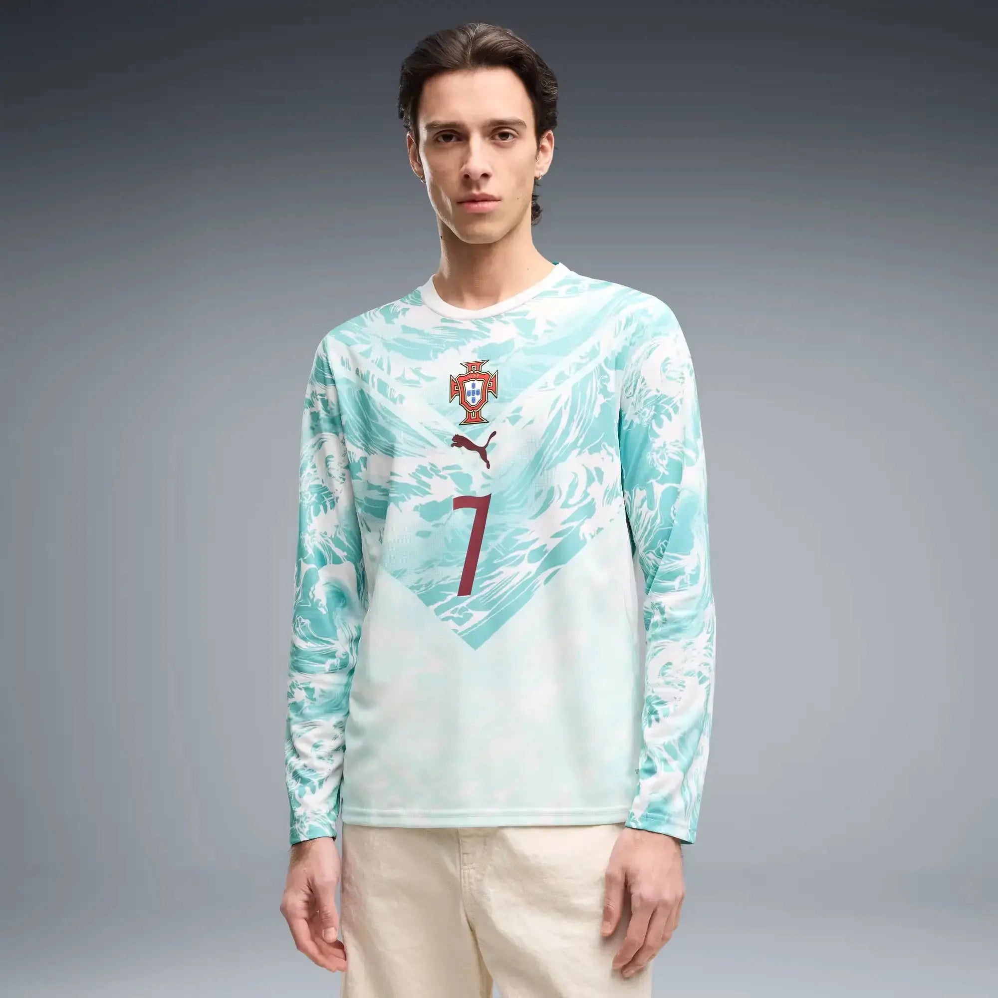 Puma 2026 Portugal Men's Stadium Away Ronaldo #7 Long-Sleeve Soccer Jersey 4