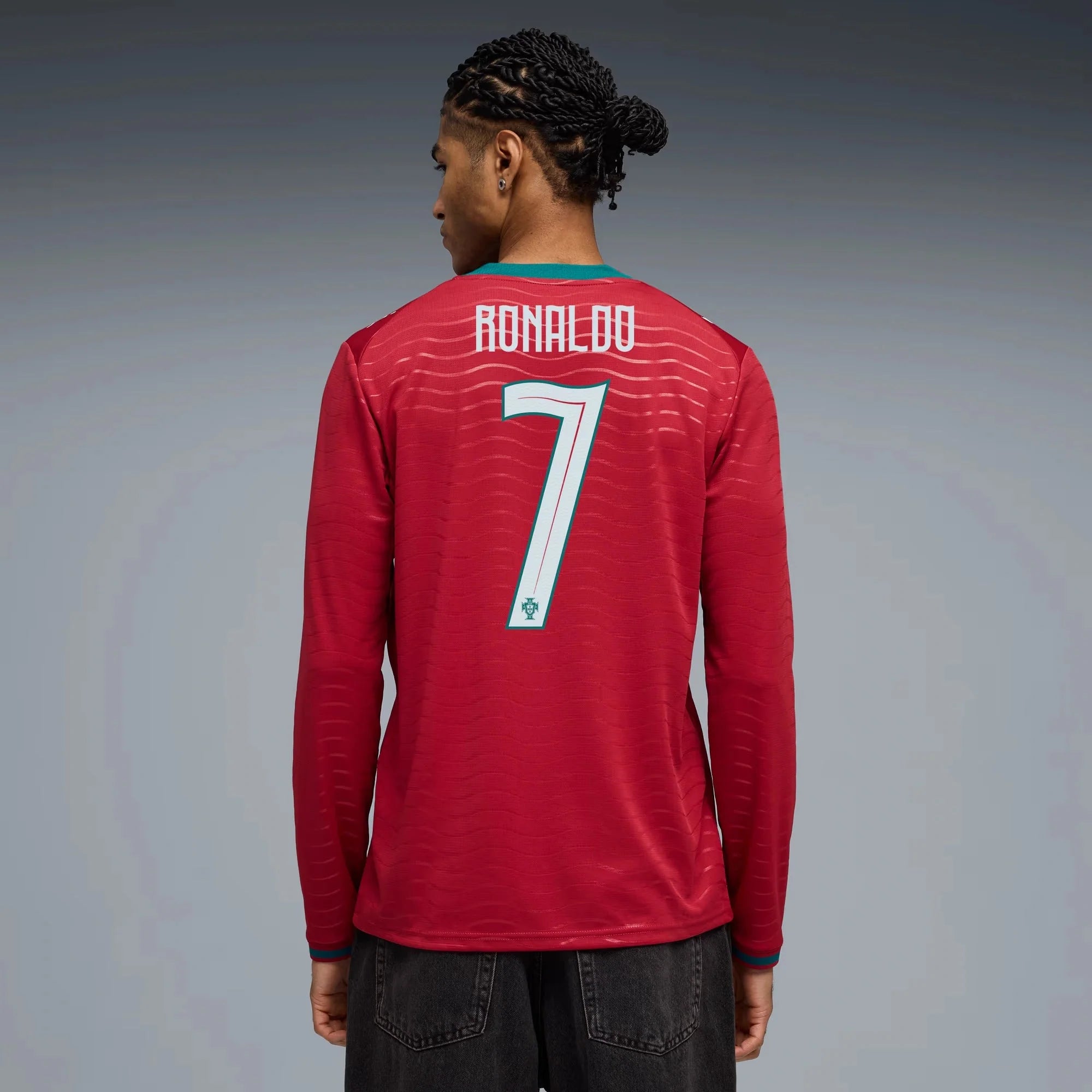 Puma 2026 Portugal Men's Stadium Home Ronaldo #7 Long-Sleeve Soccer Jersey 3