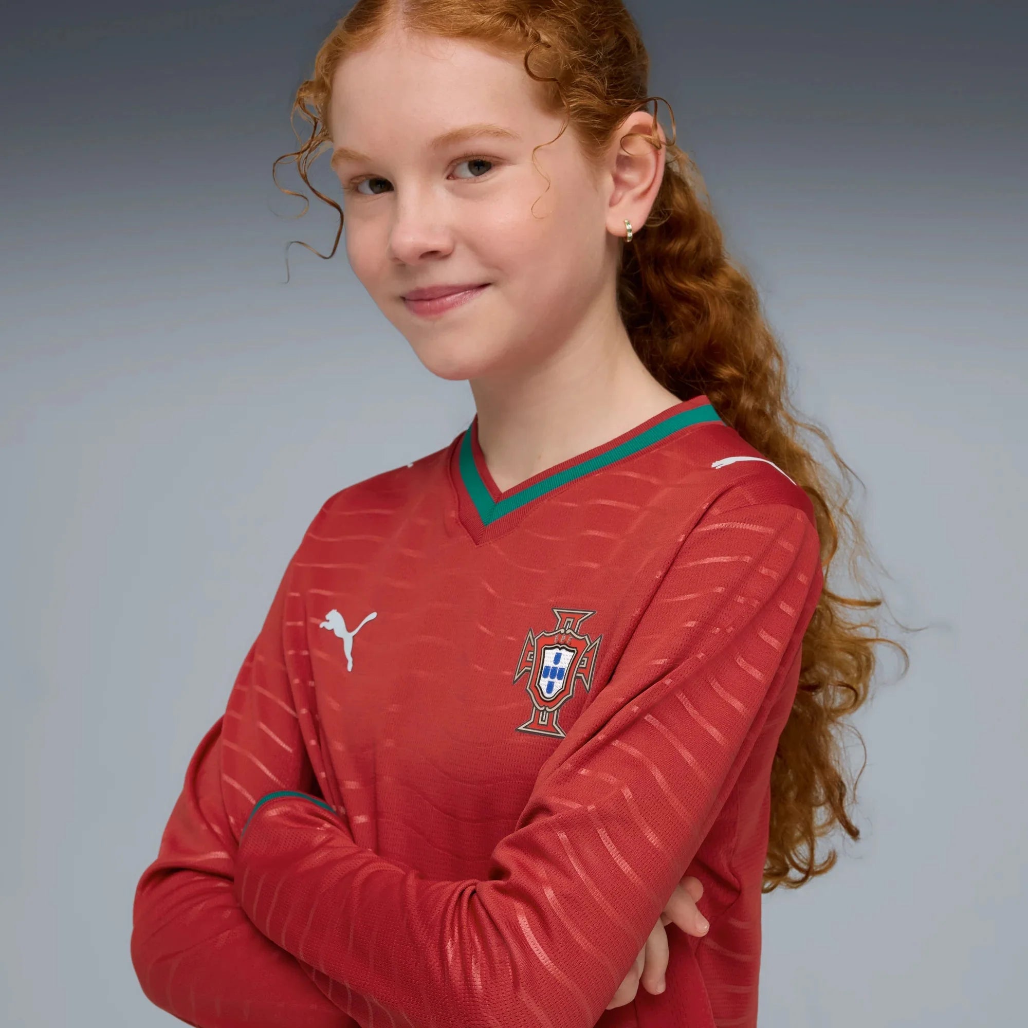 Puma 2026 Portugal Youth Stadium Home Long-Sleeve Jersey 5