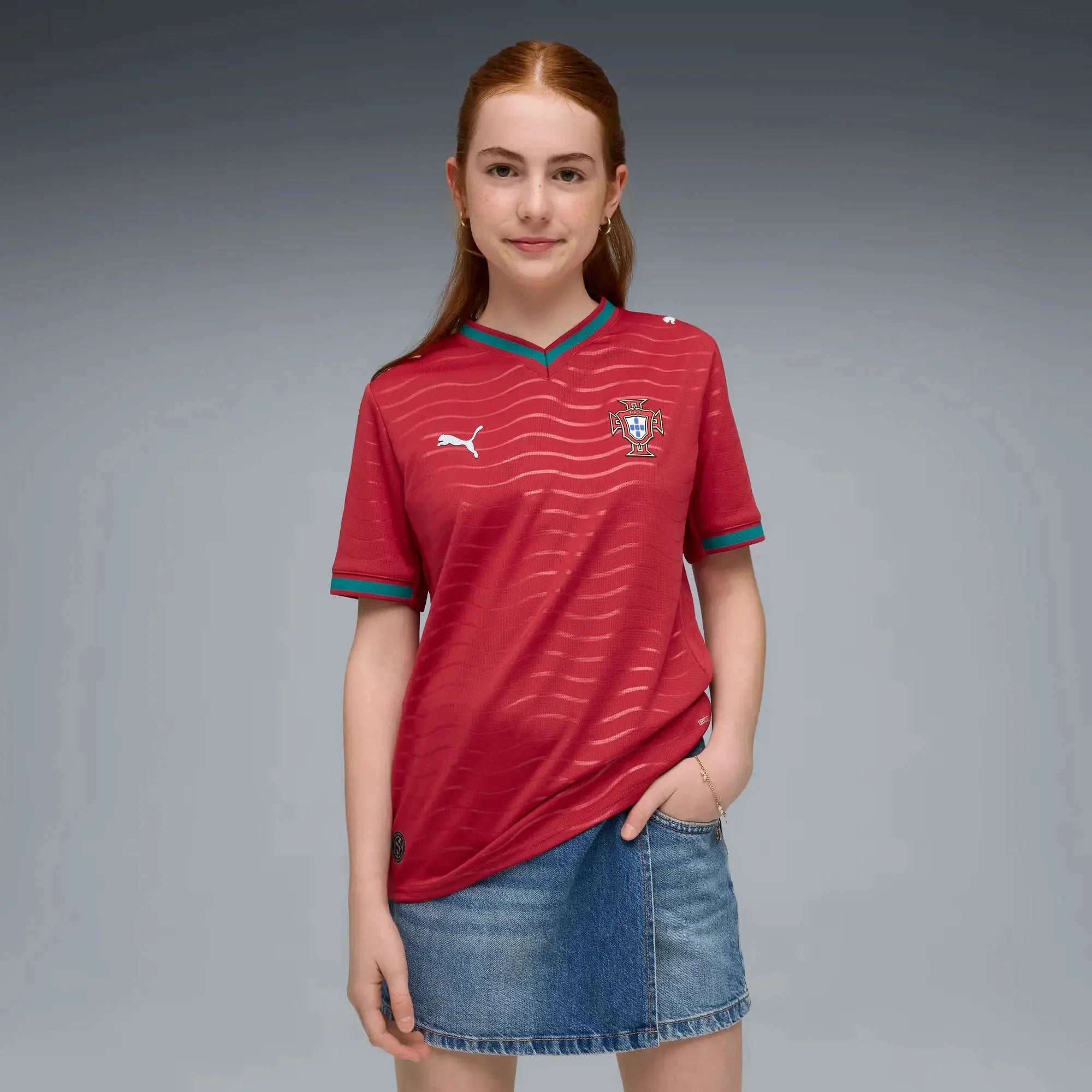 Puma 2026 Portugal Youth Stadium Home Soccer Jersey 3