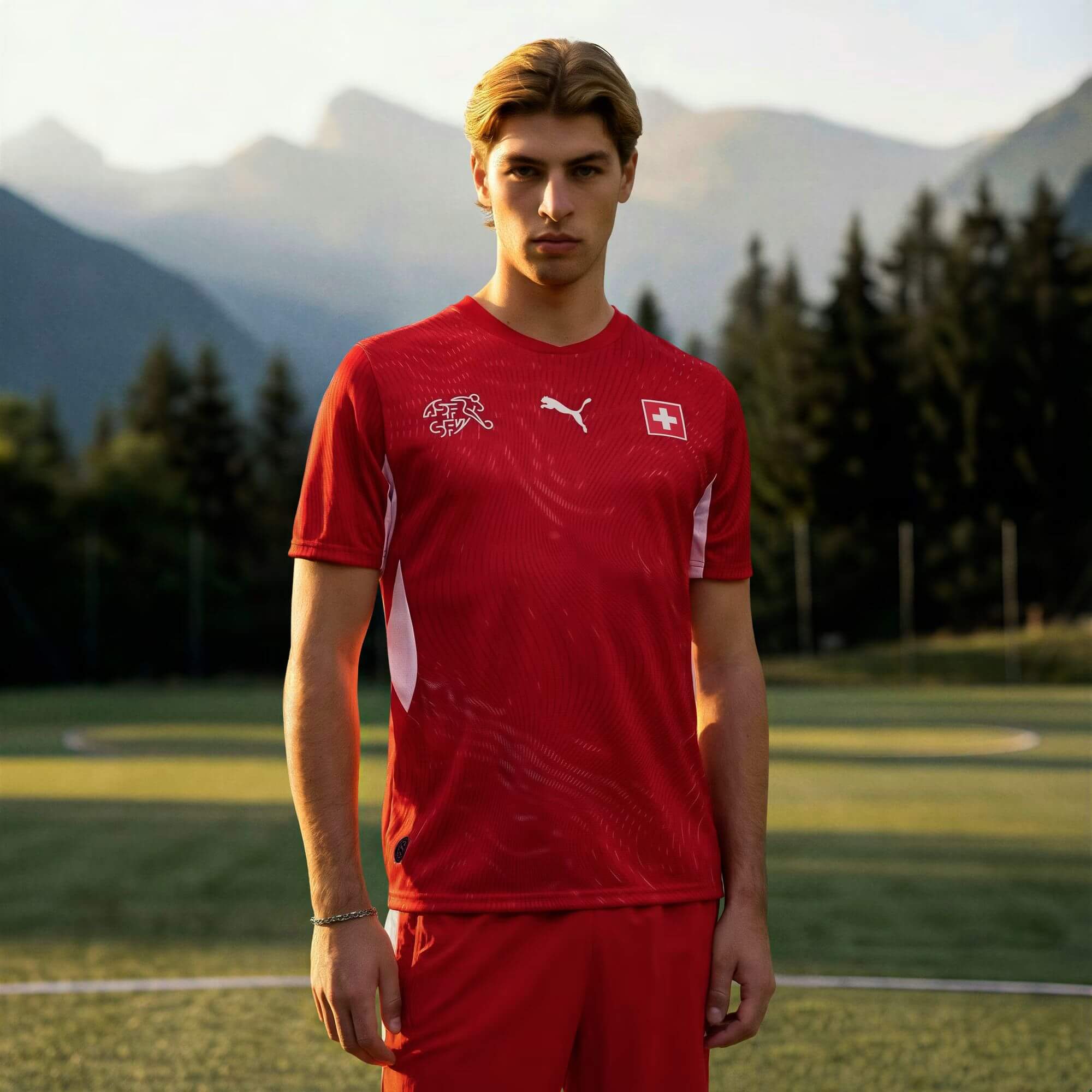 Puma 2026 Switzerland Men's Stadium Home Soccer Jersey 3
