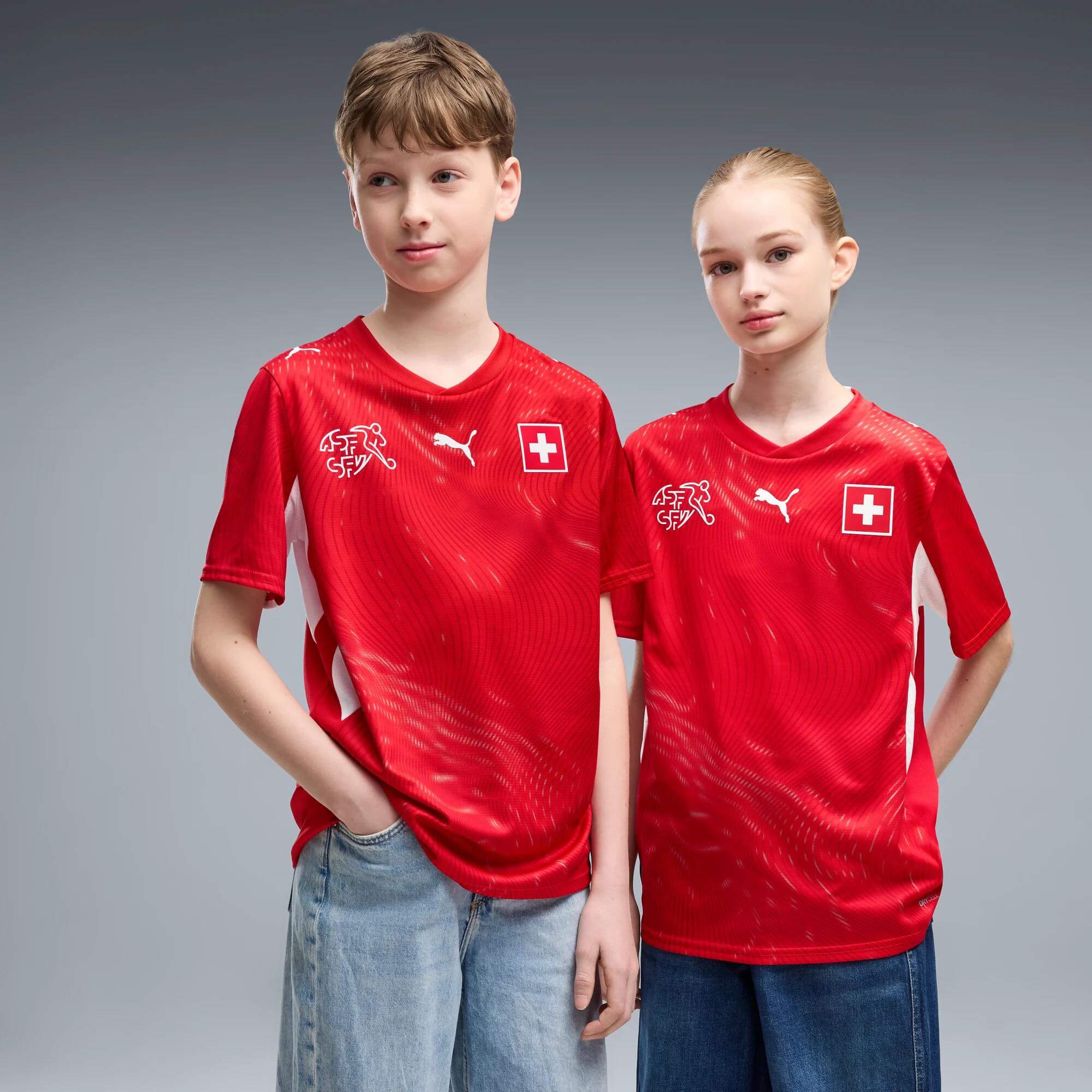 Puma 2026 Switzerland Youth Stadium Home Soccer Jersey 3