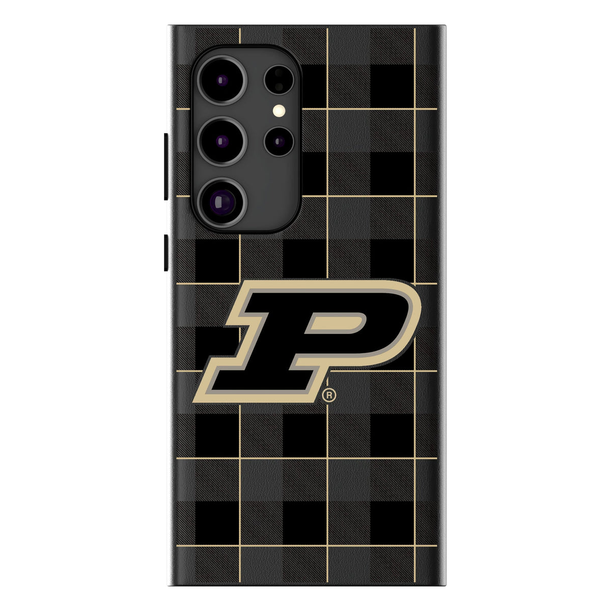 Purdue University Boilermakers Plaid MagSafe Compatible Phone Case for Samsung Galaxy 11