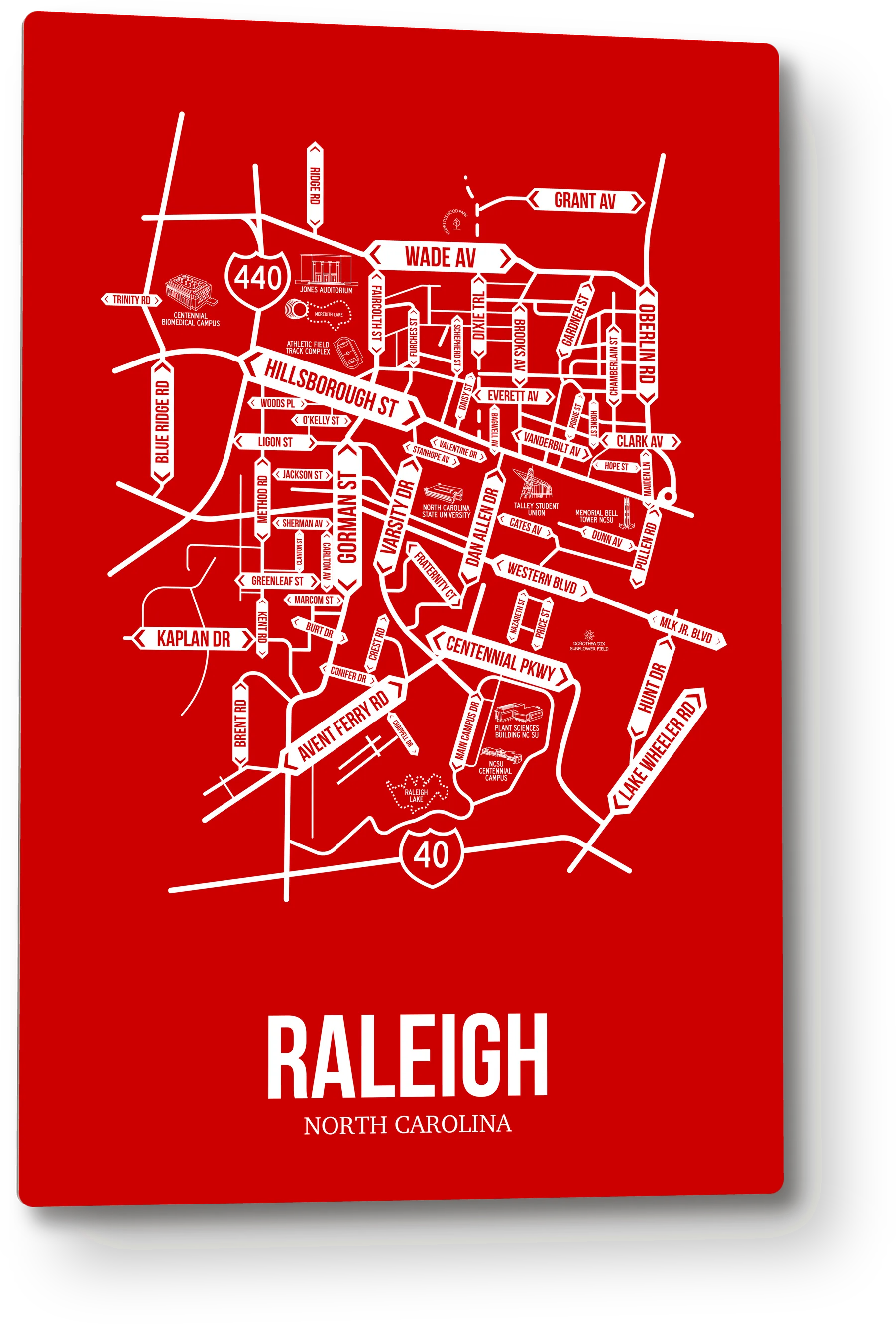 Raleigh, North Carolina street map