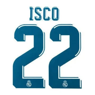 Real Madrid 2017/18 Home Isco #22 Jersey Name Set 1