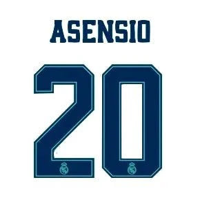 Real Madrid 2019/20 Third Asensio #20 Jersey Name Set 1