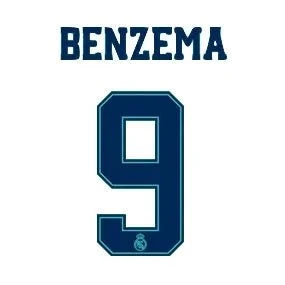 Real Madrid 2019/20 Third Benzema #9 Jersey Name Set 1