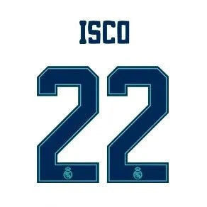 Real Madrid 2019/20 Third Isco #22 Jersey Name Set 1