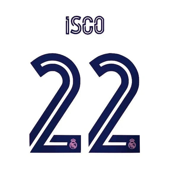 Real Madrid 2020/21 Away Isco #22 Jersey Name Set 1