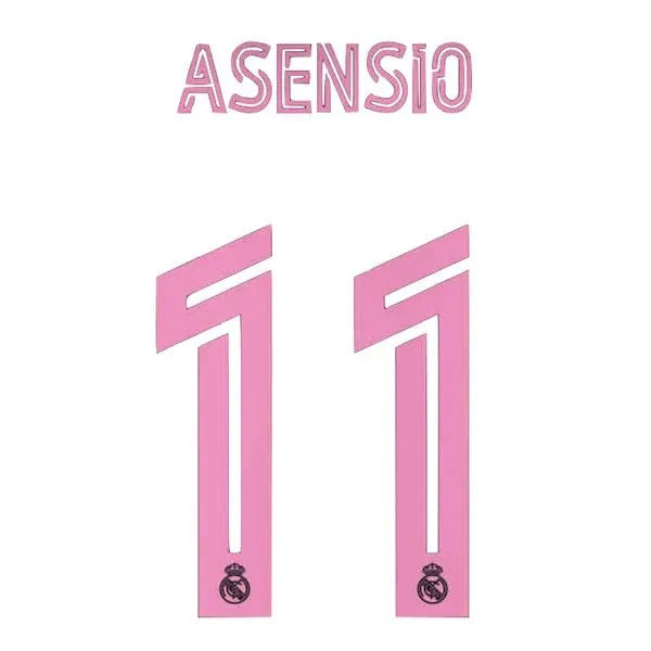 Real Madrid 2020/21 Third Asensio #11 Jersey Name Set 1