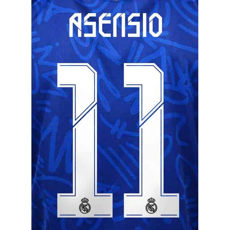 Real Madrid 2021/22 Away/Third Asensio #11 Jersey Name Set 1