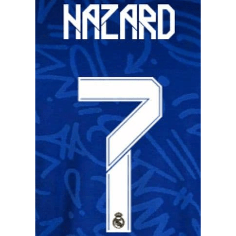 Real Madrid 2021/22 Home Hazard #7 Jersey Name Set 1